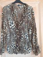 Tijgerprint blouse 46, Bruin, Maat 46/48 (XL) of groter, Ophalen of Verzenden, Zo goed als nieuw