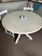 Landelijke ronde tafel met 4 stoelen, Rond, Gebruikt, Overige houtsoorten, Ophalen