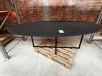 Ovale tafel op smeedijzeren poot, Huis en Inrichting, Ophalen, 100 tot 150 cm, Eikenhout, 200 cm of meer