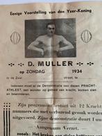 Den Yzer- Koning affiche 1934 zeldzaam, Verzamelen, Ophalen of Verzenden, Gebruikt, Sport