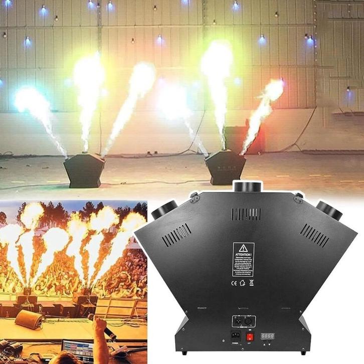 Nieuwe FIRST CLASS 3 KOPPIGE VUURMACHINE, Muziek en Instrumenten, Licht en Laser, Nieuw, Licht, Geluidgestuurd, Kleur, Stroboscoopeffect
