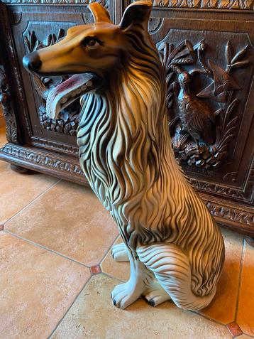 Schotse herdershond Lassie in porselein levensgroot 73cm