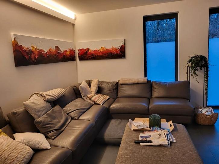 Salon, coin salon en cuir, Maison & Meubles, Canapés | Coins salons complets, Comme neuf, Cuir, Enlèvement