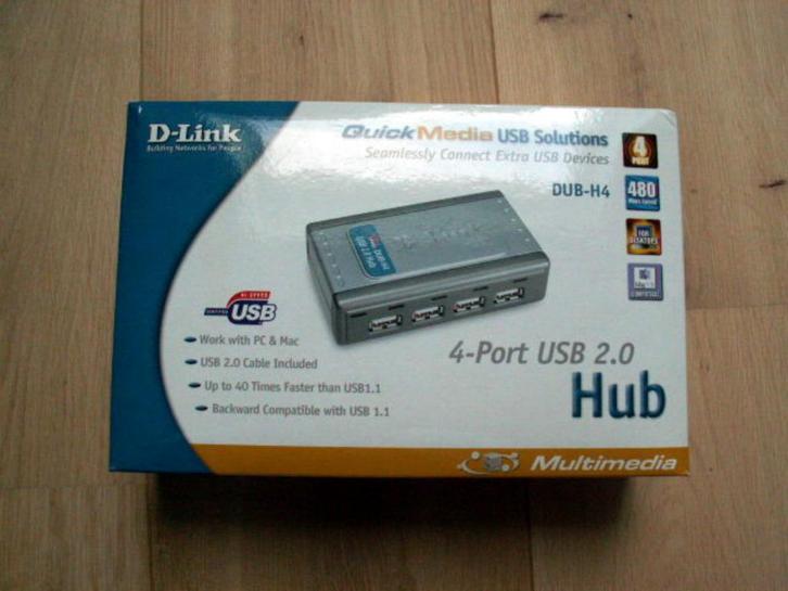 D-Link USB 2.0 DUB-H4, Informatique & Logiciels, Commutateurs réseau, Comme neuf, Enlèvement ou Envoi