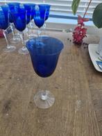 Blauwe wijnglazen, Verzamelen, Glas en Drinkglazen, Ophalen, Zo goed als nieuw