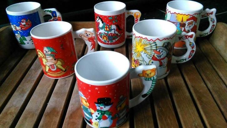 6 kerstmokken mokken koffiecup christmas mug kerstmok, Diversen, Kerst, Zo goed als nieuw, Ophalen of Verzenden