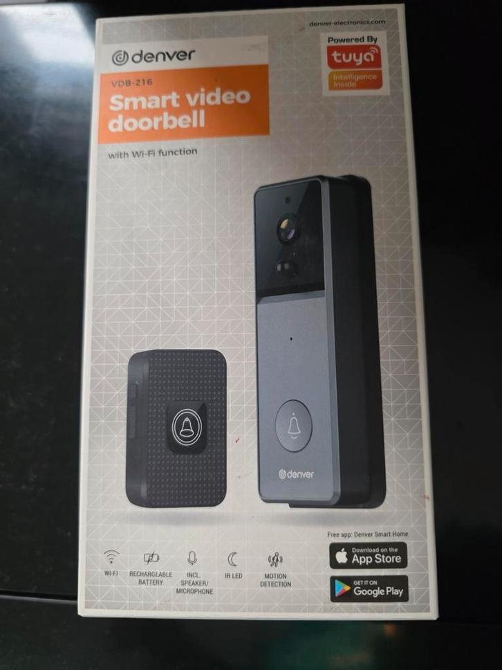 Denver VDB-216 - Video deurbel - wifi..nieuw in doos, Maison & Meubles, Sonnettes, Neuf, Sans fil, Compatible avec les smartphones