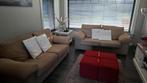 TE KOOP: salon + poefjes, Huis en Inrichting, Zetels | Zetels, Ophalen, Gebruikt, Driepersoons, Rechte bank