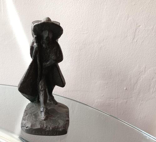 Statue en bronze 'Elleteut', Collections, Statues & Figurines, Comme neuf, Humain, Enlèvement ou Envoi