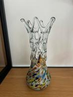 Multicollor glas/glazen vaas murano stijl, Ophalen of Verzenden