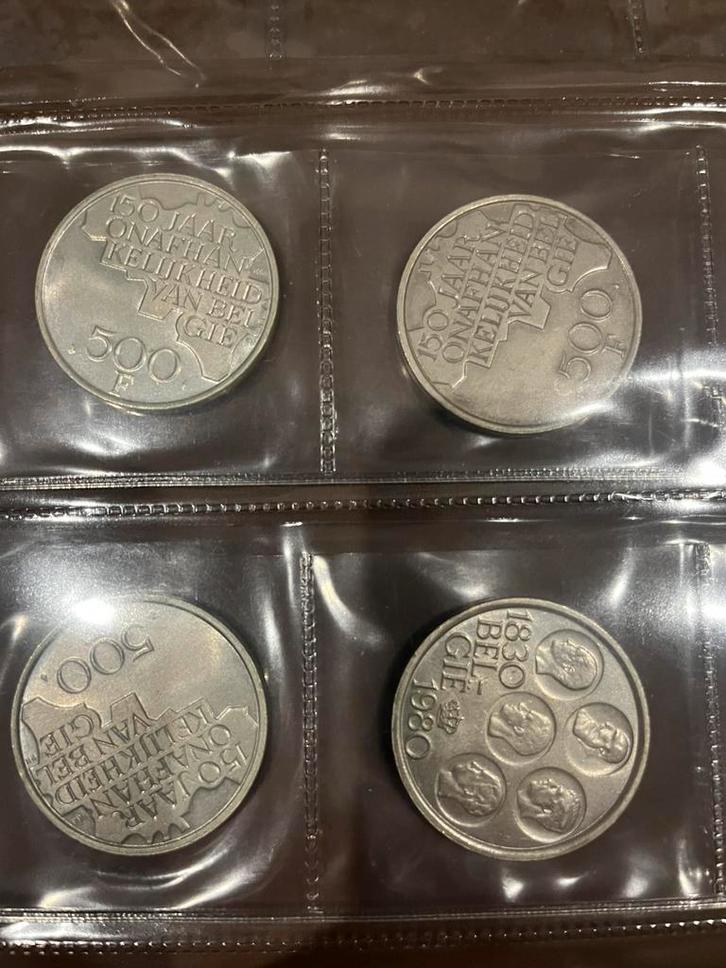 4 x 500fr argent, Timbres & Monnaies, Monnaies | Belgique, Argent, Argent, Enlèvement