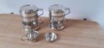 2 verzilverde koffiefilters met melk en suikerpotje, Antiek en Kunst, Ophalen of Verzenden