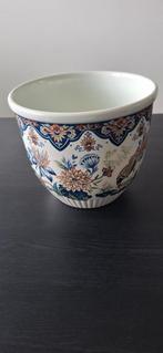 Antieke bloempot met Vieux Rhodes decor van Boch, Ophalen
