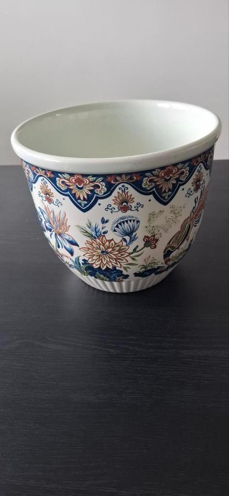 Antieke bloempot met Vieux Rhodes decor van Boch, Antiek en Kunst, Antiek | Keramiek en Aardewerk, Ophalen