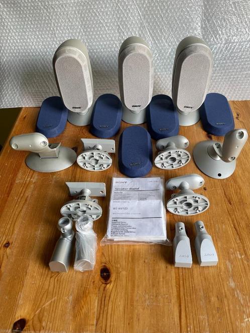 Vijf Sony speakers SS-V703 + staanders + monteersets, Audio, Tv en Foto, Luidsprekerboxen, Sony, Ophalen