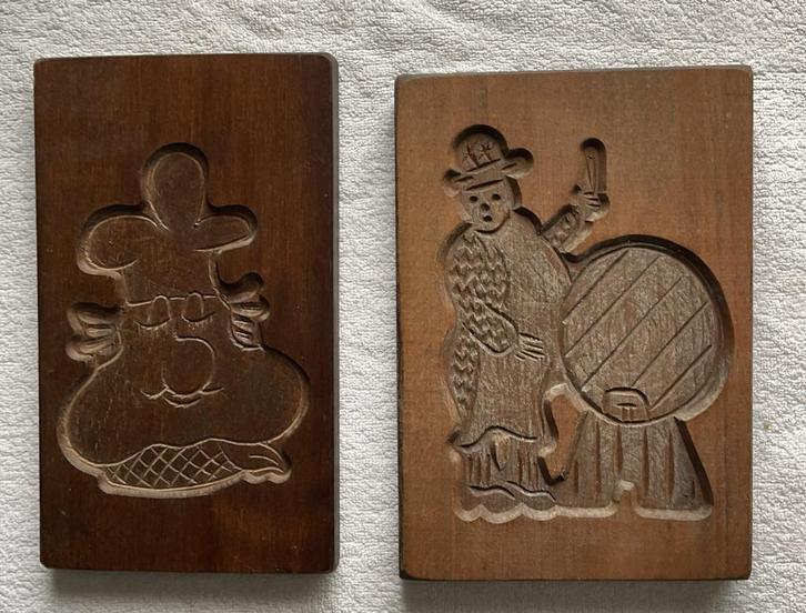 Speculaasplanken met afbeeldingen bolgezicht cq. bierton., Antiek en Kunst, Antiek | Keukengerei, Ophalen