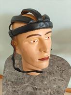 Vintage worsten fietshelm leder, Ophalen of Verzenden