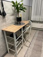 Keukentafel met 2 krukken, Huis en Inrichting, Tafels | Eettafels, Ophalen, Zo goed als nieuw