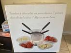 Chocoladefondue in porselein 7delig Wit, Elektronische apparatuur, Fonduesets, Ophalen, Nieuw