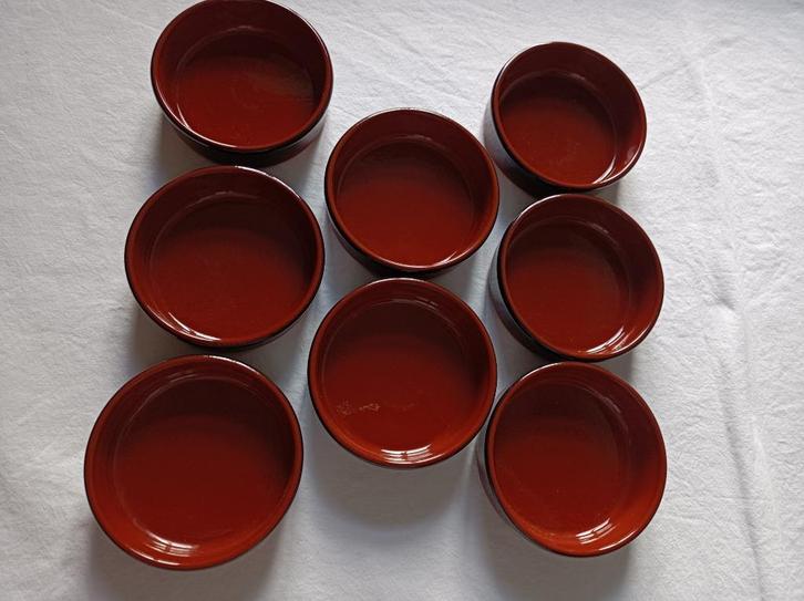 Acht terracotta schaaltjes geschikt voor tapas, apertief...., Huis en Inrichting, Keuken | Servies, Zo goed als nieuw, Ophalen