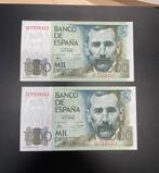Billet Banque Espagne 2x1000 pesetas consécutifs TTB, Autres pays