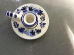 Porseleinen kaarsenhouder/handgeschilderd in Delfts blauw, Ophalen