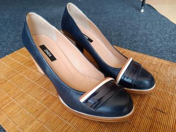 Zinda Schoenen Dames Hakken Pumps Leder Blauw Nieuw -30%