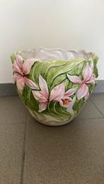 Keramische vintage plantenpot, Rond, Binnen, Zo goed als nieuw, Minder dan 40 cm