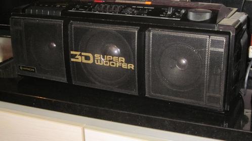 HITACHI 3D SUPER WOOFER TRK-3D70E(1987) PORTABLE BLUETOOTH S, TV, Hi-fi & Vidéo, Radios, Radio, Enlèvement ou Envoi