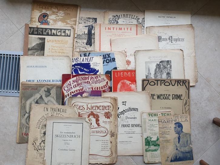 Lot van 25 diverse muziekpartituren in verschillende talen, Boeken, Muziek, Gelezen, Algemeen, Verzenden