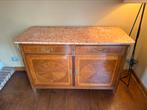 Vintage dressoir met marmeren blad – klassiek houtfineer, Huis en Inrichting, Ophalen, Gebruikt, Overige materialen, 100 tot 150 cm
