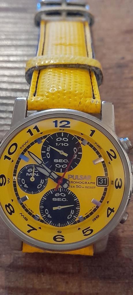 Prachtig Pulsar Voyager Chrono 50 m waterbestendig horloge, Sport en Fitness, Fitnessapparatuur, Ophalen of Verzenden