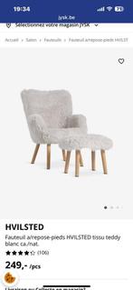 Fauteuil fourrure et repose pied, Maison & Meubles, Fauteuils, Enlèvement, Comme neuf