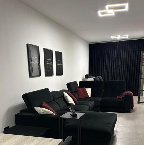 Luxe Zwarte Velvet U-vormige Hoekzetel, Huis en Inrichting, Zetels | Complete zithoeken, Zo goed als nieuw, Stof, Ophalen
