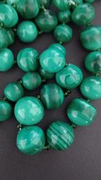 IDÉE CADEAU! Collier vintage en malachite véritable, Comme neuf, Vert, Enlèvement ou Envoi, Pierre ou Minéral