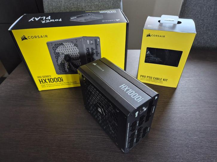 Corsair HX1000i 1000 watt voeding + Pro cable kit, Computers en Software, Interne voedingen, Gebruikt, Verzenden