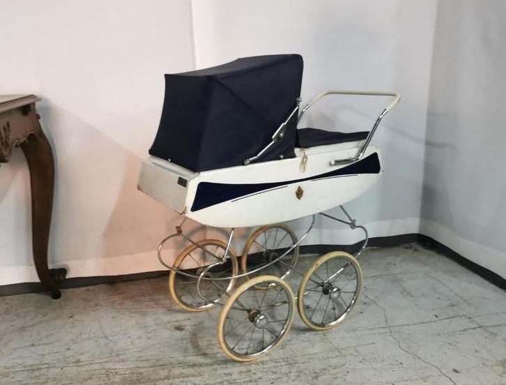 Oude ijzeren poppenwagen TORCK met blauw kap, Antiek en Kunst, Antiek | Speelgoed, Ophalen