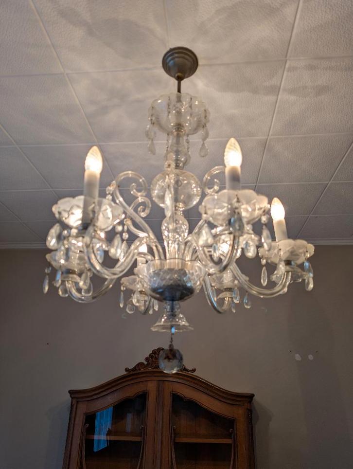 Lustre, Huis en Inrichting, Lampen | Kroonluchters, Gebruikt, Glas, Ophalen