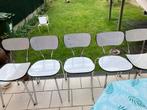 5 vintage keuken stoelen.  Samen 70 €, Ophalen, Gebruikt, Wit, Metaal