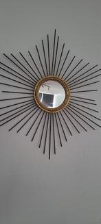 Vintage zonnespiegel 50/60s. verguld hout en messing, Ophalen