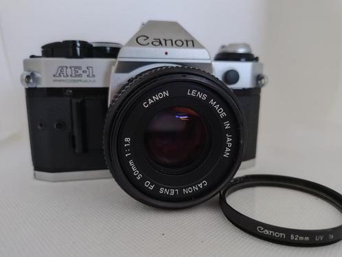Canon AE1 Program met een Canon FD 50mm 1:1.8 Lens, Audio, Tv en Foto, Fotocamera's Analoog, Gebruikt, Spiegelreflex, Canon, Ophalen of Verzenden