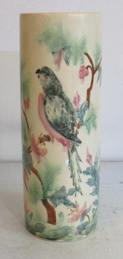 vase barbotine art nouveau avec ara et fleurs, Antiquités & Art, Antiquités | Céramique & Poterie, Envoi