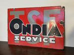 Oud emaillebord TSF Ondia Service, dubbelzijdig, Antiek en Kunst, Ophalen