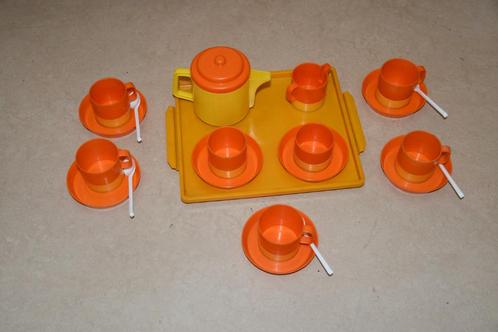 22-delig oranje-geel kinder theeserviesje, Kinderen en Baby's, Speelgoed | Educatief en Creatief, Gebruikt, Ophalen of Verzenden