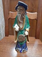 Ancienne statue chinoise vieil homme 1890 1919 sculpture maj, Antiquités & Art, Enlèvement ou Envoi