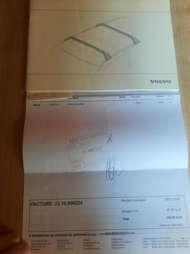 Barres de toit Volvo S60, Autos : Divers, Porte-bagages, Comme neuf, Enlèvement