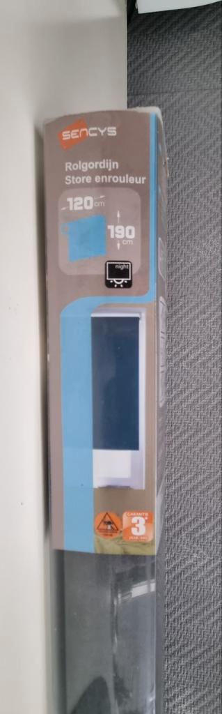 Store enrouleur occultant Sencys gris neuf 120x190cm, Huis en Inrichting, Stoffering | Gordijnen en Lamellen, Nieuw, 150 tot 200 cm