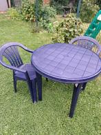 Tuintafel en 2 stoelen, Tuin en Terras, Tuintafels, Ophalen, Nieuw, Rond, Plastic