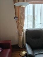 Mooie goudkleurige staanlamp met dimmer en leeslamp, Ophalen, Zo goed als nieuw