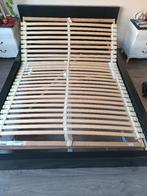 Cadre de lit 140X200 avec sommier à lattes réglable, Enlèvement, Bois, Deux personnes, Noir